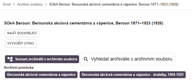 Ukázka záznamu archivního souboru